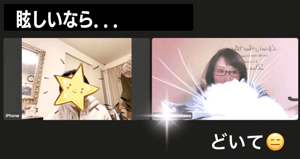 ダイエットのオンラインサポートをしている最中、ZOOMにドアップで映る我が家の猫